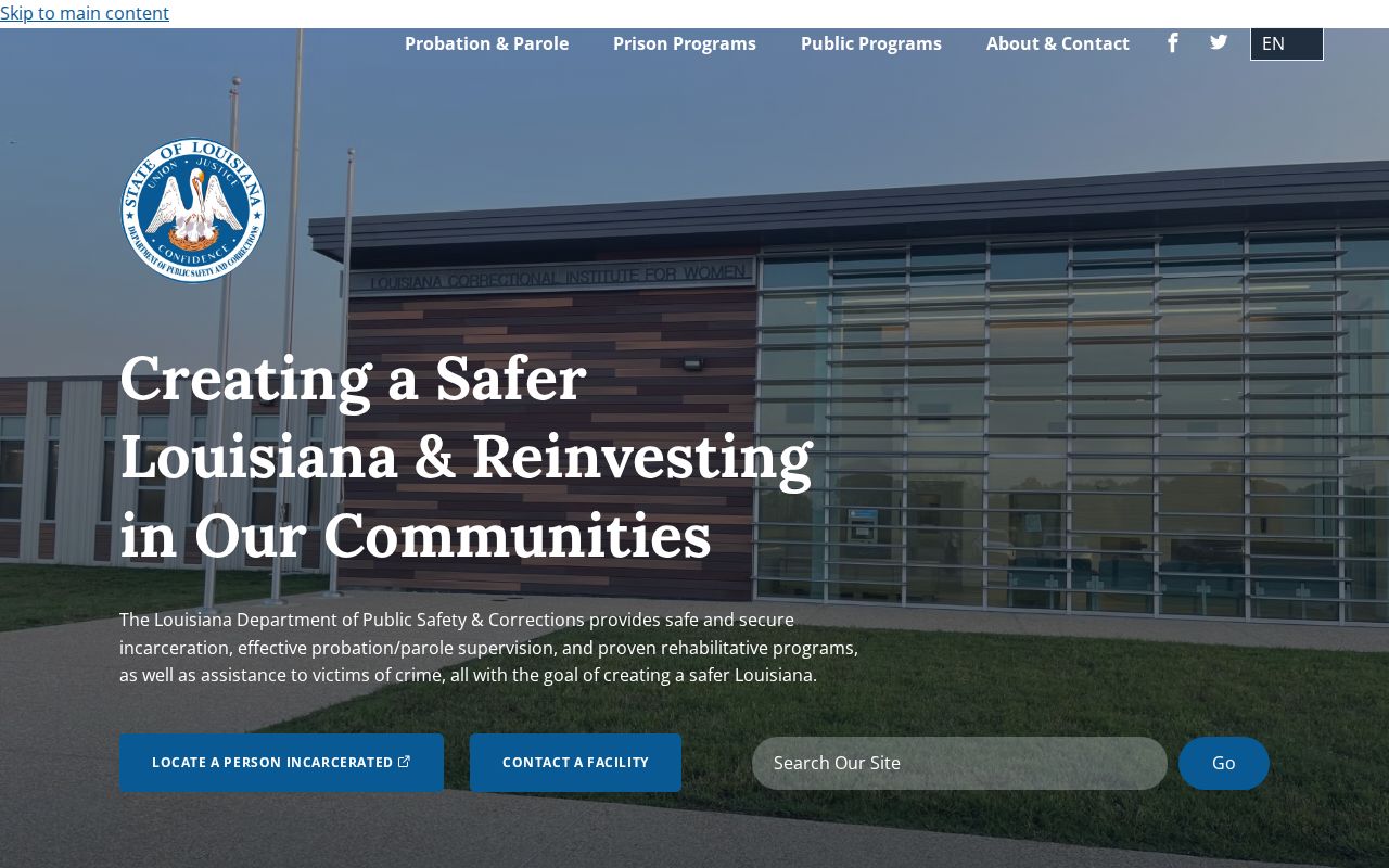 Louisiana corrections custody records for St. John the Baptist Parish