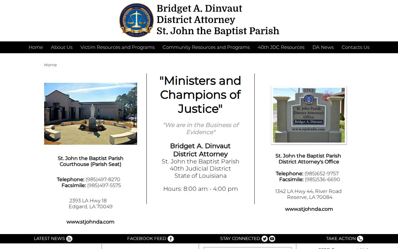 40th Judicial District Attorney criminal cases in St. John the Baptist Parish