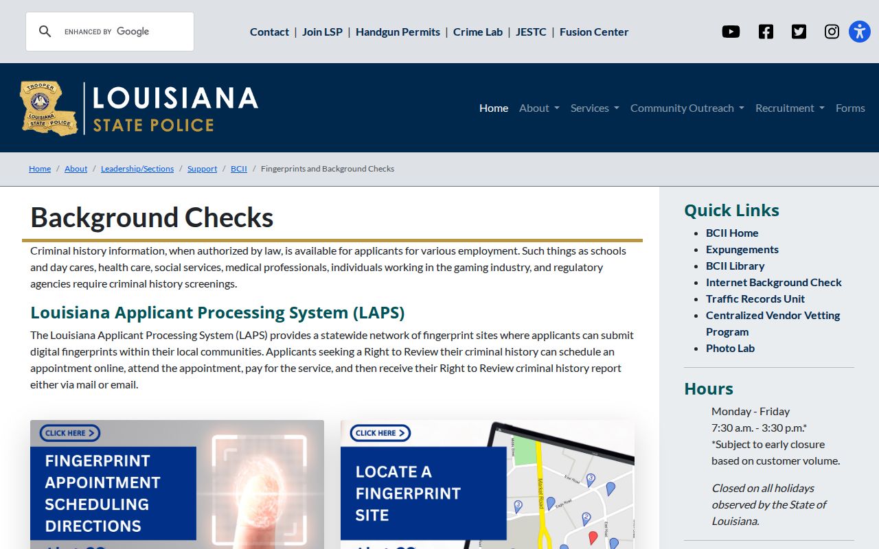 LAPS fingerprint and Right to Review instructions for a Reserve resident